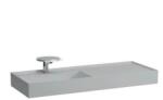Laufen KARTELL BY LAUFEN Ráépíthető mosdó, pult jobb oldalon, speciálisan fedett lefolyóval három csaplyukkal, túlfolyónyílás nélkül , Matt szürke H8133327591581 (H8133327591581)