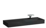 Laufen KARTELL BY LAUFEN Ráépíthető mosdó, pult a bal oldalon, speciálisan fedett lefolyóval túlfolyónyílás nélkül, csaplyuk nélkül , Fényes fekete H8133330201121 (H8133330201121)