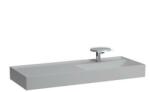Laufen KARTELL BY LAUFEN Ráépíthető mosdó, pult a bal oldalon, speciálisan fedett lefolyóval egy csaplyuk, egy nyílás jobb oldalon elektronikus vezérlő szelep részére, túlfolyónyílás nélkül , Matt szürke H81