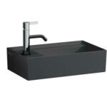 Laufen KARTELL BY LAUFEN Kézmosó, baloldali armatúrapaddal túlfolyónyílás nélkül, csaplyuk nélkül , Graphite matt H8153357581121 (H8153357581121)