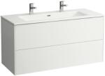 Laufen PRO S Keskeny mosdó alsószekrénnyel, két fiókkal két csaplyuk , Fényes fehér H8649632611071 (H8649632611071)