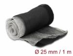 Delock Hőellenálló EMI Shielding fonott borítás tépőzáras rögzítővel, 1 m x 25 mm méretű, fekete (20842)