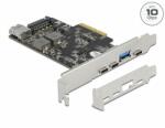 Delock PCI Express x4 Kártya - 3 x USB Type-C + 2 x A-típusú USB - SuperSpeed USB 10 Gbps - alacson (90060)