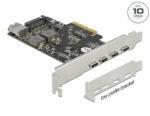 Delock PCI Express x4 Kártya - 4 x USB Type-C + 1 x A-típusú USB - SuperSpeed USB 10 Gbps - alacson (90059)