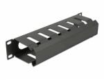 Delock 10 kábelkezelő menetpanel, nyílással, 1U, fekete (66843) - dellaprint