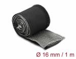 Delock Hőellenálló EMI Shielding fonott borítás tépőzáras rögzítővel, 1 m x 16 mm méretű, fekete (20840)