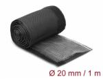 Delock Hőellenálló EMI Shielding fonott borítás tépőzáras rögzítővel, 1 m x 20 mm méretű, fekete (20841) - dellaprint
