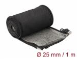 Delock Hőellenálló EMI Shielding fonott borítás zipzárral, 1 m x 25 mm méretű, fekete (20847)
