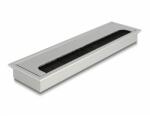 Delock Kábel tömítő/rendező asztalba szerelt változathoz kefével 280 x 80 x 28 mm méretű, ezüst (66862)