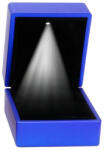 Ékszerkirály Világító prémium ékszerdoboz gyűrűnek, kék (LBOX006)