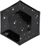 PartyDeco S. r. o Papír tányér, fekete, ünnepi, csillagos, 20 cm