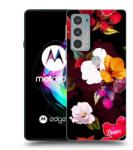 Picasee Husă neagră din silicon pentru Motorola Edge 20 - Flowers and Berries