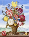 Figured Art Set pictura pe numere, cu sasiu, Buchet de flori - Ambrosius Bosschaert, 40x50 cm (FA10101-Y) Carte de colorat