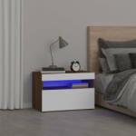 vidaXL Noptiere cu lumini LED, stejar maro, 60x35x40 cm (3152830)