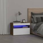 vidaXL Noptiere cu lumini LED, stejar fumuriu, 60x35x40 cm (3152826)