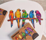 Unidragon Puzzle din lemn 620 piese Playful Parrots Royal size 72x40cm UE06384 (444697) Puzzle