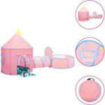 vidaXL Cort de joacă pentru copii cu 250 bile, roz, 301x120x128 cm (3107737) - vidaxl