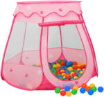 vidaXL Cort de joacă pentru copii cu 250 bile, roz, 102x102x82 cm (3107724) - vidaxl
