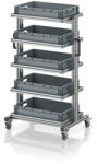 AUER Packaging Rendszerkocsi 60 x 40 Euro ládához, magasság 134 cm, kihúzható sín nélkül EG SW 134-1 6412 (EG_SW_134_1_6412)
