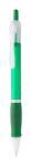  Golyóstoll műanyag átlátszó test, gumi fogó, áttetsző fehér klipsz, zöld test