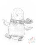  PontPöttyöző - Vidám pingvin Méret: 40x50cm, Keretezés: Keret nélkül (csak a vászon), Szín: Fekete