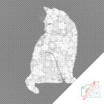  PontPöttyöző - Virágos cica Méret: 50x50cm, Keretezés: Keret nélkül (csak a vászon), Szín: Kék