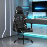 vidaXL Scaun de gaming de masaj, negru și camuflaj, piele ecologică (345521)