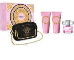 Versace Bright Crystal Set cadou, Apă de toaletă 90 ml + Gel de dus 100 ml + Lapte de corp 100 ml + geantă, Femei