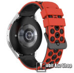  Okosóra sportszíj - PIROS / FEKETE - szilikon - 121mm+94mm hosszú, 22mm széles - Realme Watch 3 / Xiaomi Watch S1 Pro / Huami Amazfit Zepp Z / Haylou RT2 LS10 / HUAWEI Watch GT / GT 2 46mm / GT 3 Pro 