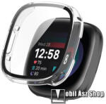  Okosóra műanyag védő tok / keret - ÁTLÁTSZÓ - 9H edzett üveg előlap védő is! - Fitbit Versa 4 / Fitbit Sense 2