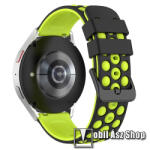  Okosóra sportszíj - FEKETE / ZÖLD - szilikon - 121mm+94mm hosszú, 22mm széles - Realme Watch 3 / Xiaomi Watch S1 Pro / Huami Amazfit Zepp Z / Haylou RT2 LS10 / HUAWEI Watch GT / GT 2 46mm / GT 3 Pro 4
