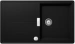 SCHOCK Tia D-100 Cristadur Puro gránit mosogatótálca, automata szűrőkosras leeresztővel, szifonnal, fekete, beépíthető (6426495453413)