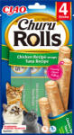 Inaba Churu Rolls Recompense pentru Pisici cu Pui si Ton fara cereale - 4x10g