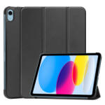  Triple Folding bőrhatású támasztós fliptok Apple iPad 2022 (10. gen), fekete