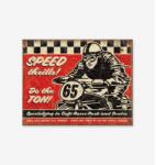 Tac Signs - Plăcuță metalică decorativă [32x41cm] - Cafe Racer Speed Thrills (DCC-TACD2034)