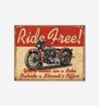 Tac Signs - Plăcuță metalică decorativă [32x41cm] - Ride Free (DCC-TACD1699)