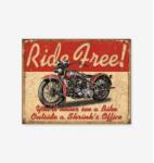 Tac Signs - Plăcuță metalică decorativă [32x41cm] - Ride Free