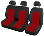 HD Racing Furgon üléshuzat, 1+2 fekete-piros színű (UL-ULESHUZAT12piros)
