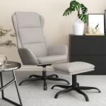 vidaXL Scaun de relaxare cu taburet, gri deschis, microfibră (3097921)