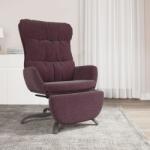 vidaXL Scaun de relaxare cu taburet, violet, material textil (3097604)