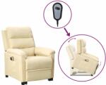 vidaXL Fotoliu cu ridicare, crem, material textil (3098266)