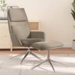 vidaXL Scaun de relaxare cu taburet, gri deschis, microfibră (3097781)