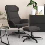 vidaXL Scaun de relaxare cu taburet, gri închis, microfibră (3097922)