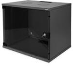 ASSMANN 19" 460x540x400 9U lapraszerelt üvegajtós fekete fali rack szekrény (DN-19 09-U-S-SW) - bestbyte