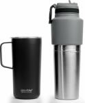 Asobu Twin Pack 900ml Kulacs bögrével - Fekete (TWP33 BLACK)