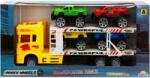 Sunman Transportator galben cu 2 niveluri si 4 masini Jeep, Maxx Wheels, 1: 32, 32 cm