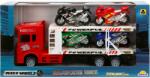 Sunman Transportator rosu cu 2 niveluri si 4 motociclete, Maxx Wheels, 1: 32, 32 cm