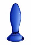 Chrystalino Dop Anal din Sticla Follower, Albastru, 11.5 cm