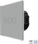 Luxion Intrerupator Triplu Wi-Fi + RF433 cu Touch din Sticla LUXION - culoare gri