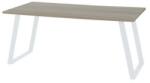 Viva Shape irodai asztal, 140 x 80 x 75 cm, egyenes kivitel, fehér lábakkal, osztriga tölgy